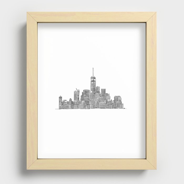 New York Skyline Recessed Framed Print