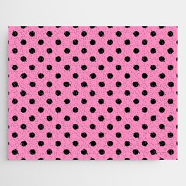 Pink Cheetah skin seamless pattern design. Cheetah polka dots vector illustration background. Wildlife fur skin design Jigsaw Puzzle