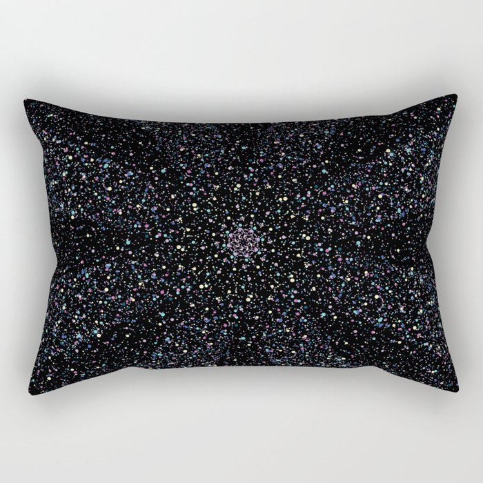 Magic Night Glitter Mandala I. Rectangular Pillow