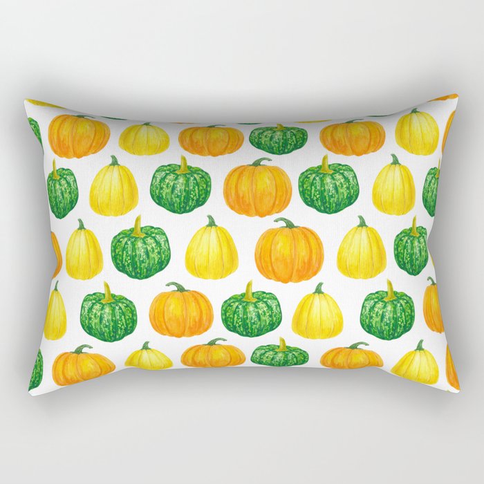 Pumpkins watercolor pattern Rectangular Pillow