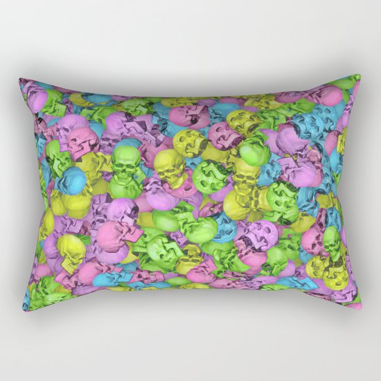 Neon skulls Rectangular Pillow
