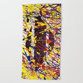 Action Painting 2 Beach Towel