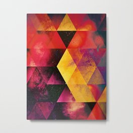 hytegryd Metal Print | Popart, Isometric, Pattern, Abstract, Hot, Red, Texture, Geometry, Yellow, Black 