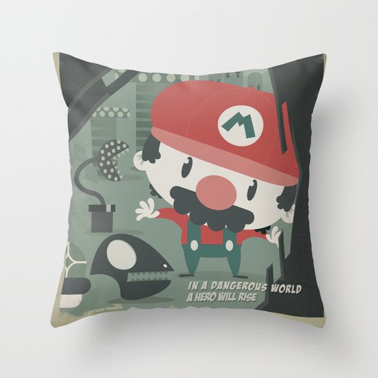 mario bros 4 fan art Throw Pillow