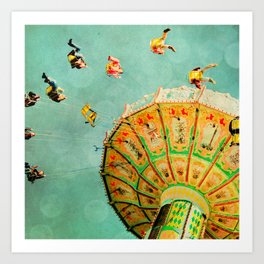 You Spin Me Right Round Carnival Swing Art Print