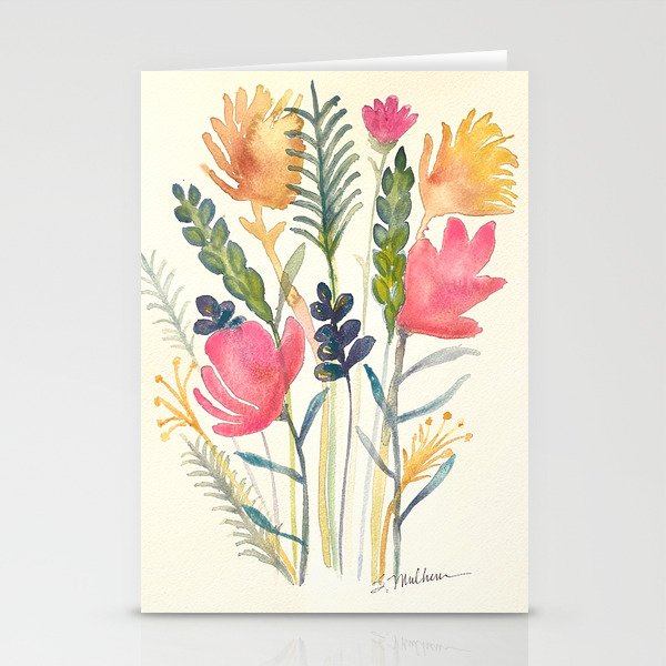 Tropical Flowers Stationery Cards