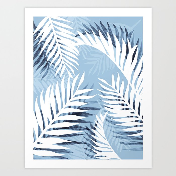 Tropical bliss - chambray blue Art Print