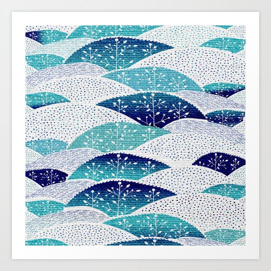 Winter Hills Art Print