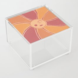 Retro Orange Mystic Sun Acrylic Box