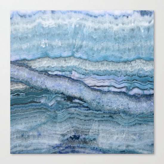 Mystic Stone Aqua Blue Canvas Print