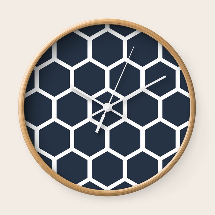pattern Dark blue Wall Clock by wackapacka Society6