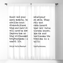 Guard Well Your Spare Moments, Ralph Waldo Emerson Quote Blackout Curtain