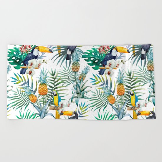 Parroted Beach Towel