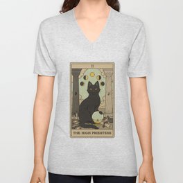 The High Priestess - Cats Tarot V Neck T Shirt