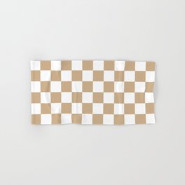 Checkered (Tan & White Pattern) Hand & Bath Towel