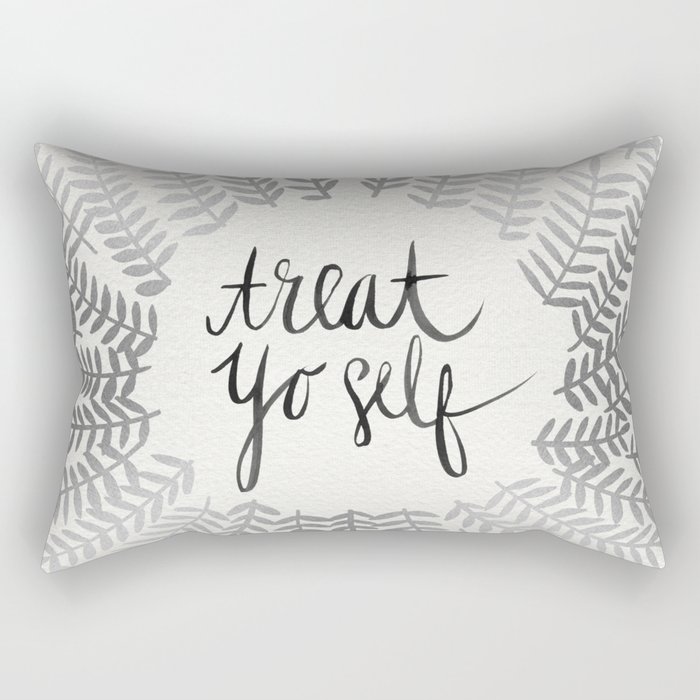 Treat Yo Self – Silver Rectangular Pillow