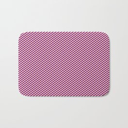 [ Thumbnail: Tan and Purple Colored Striped Pattern Bath Mat ]