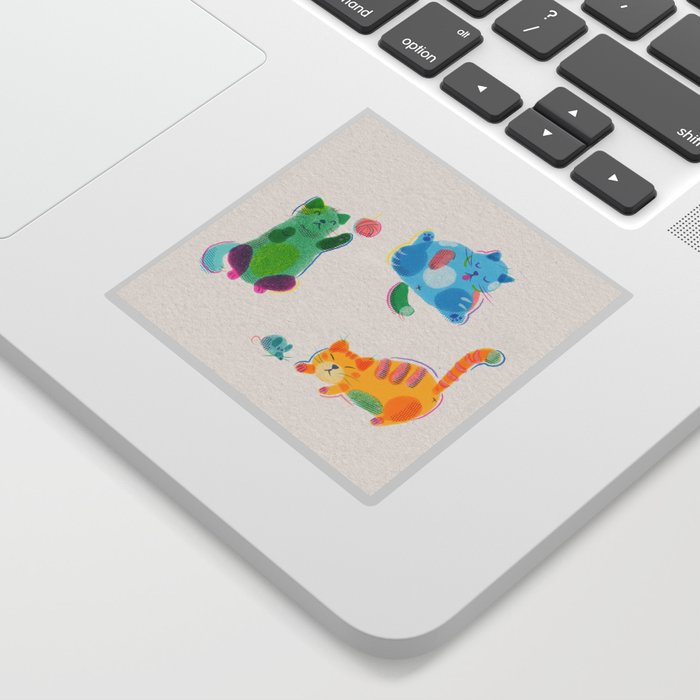 Riso Colorful Cats Sticker