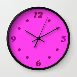 Pink neon color bright summer Wall Clock
