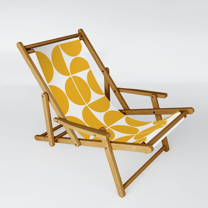 Mid Century Modern Geometric 04 Yellow Sling Chair