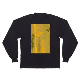 Woody - Green and Yellow Minimal Forest Art Design Long Sleeve T-shirt