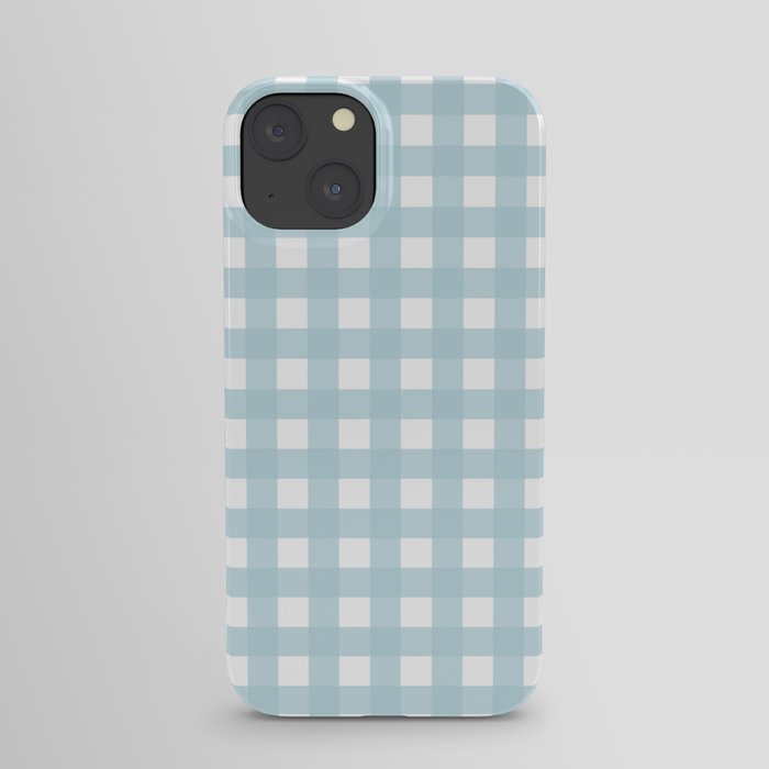 Farmhouse Gingham in Dusty Blue iPhone Case