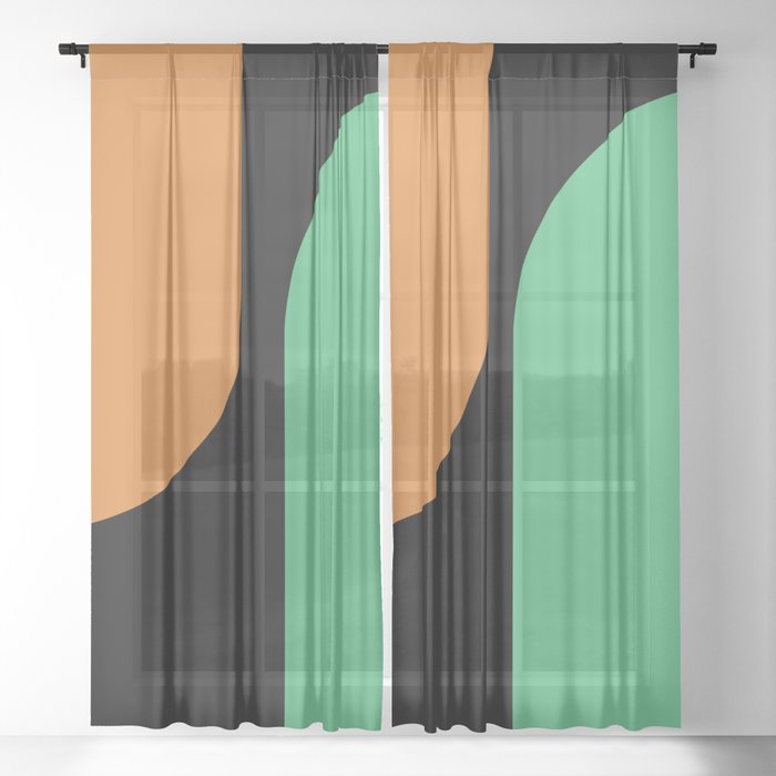 Modern Minimal Arch Abstract LX Sheer Curtain