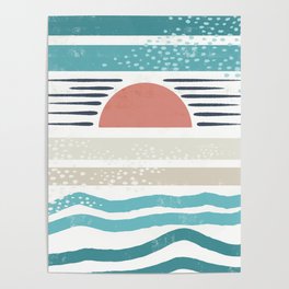 Patterned Abstract Sunrise  Poster