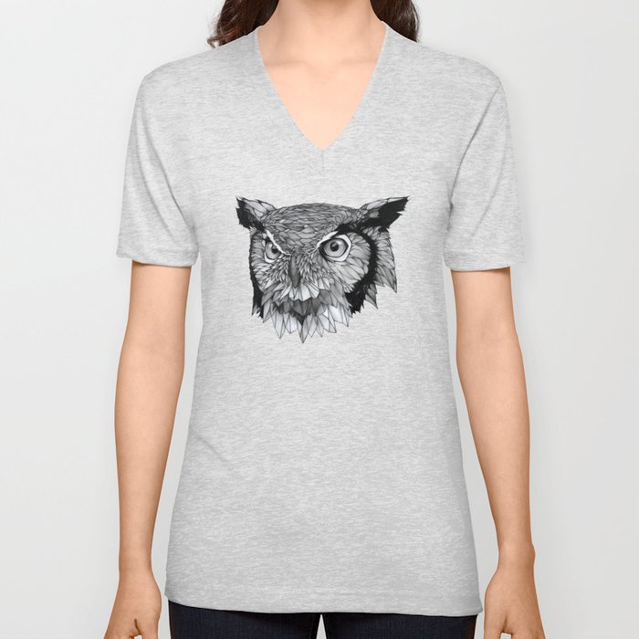Owl V Neck T Shirt