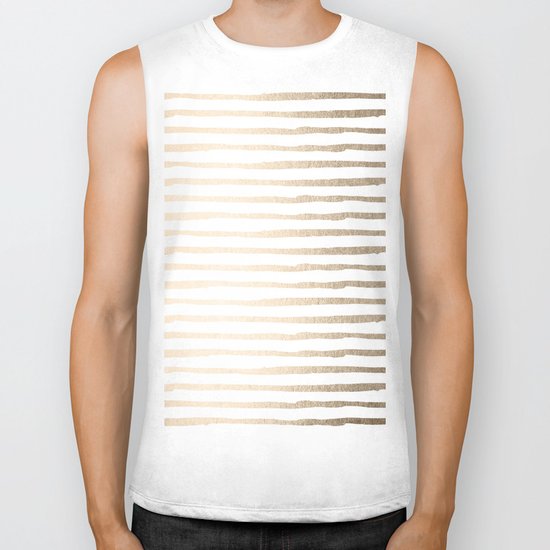 White Gold Sands Thin Stripes Biker Tank