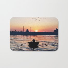 Sunset of the Nile river in Egypt. Bath Mat
