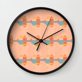 Sunset Boats Pattern Wall Clock