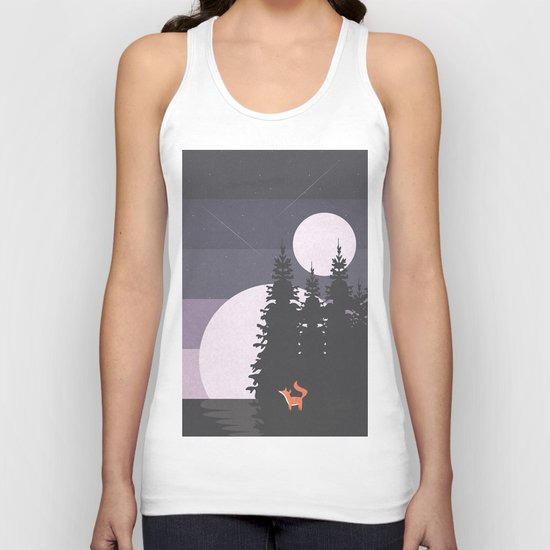 Two Moon Night Unisex Tank Top