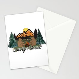 Bears with Marshmellows Graphic Design Stationery Card