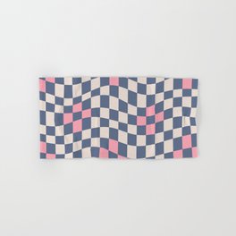 Pixel flower wavy checker pattern Hand & Bath Towel