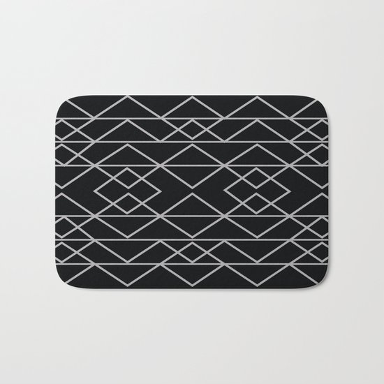 Triangles In Silver Bath Mat