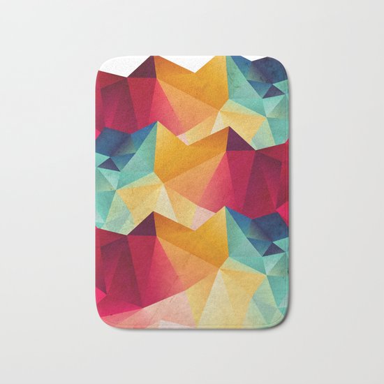 geometric color mountains Bath Mat