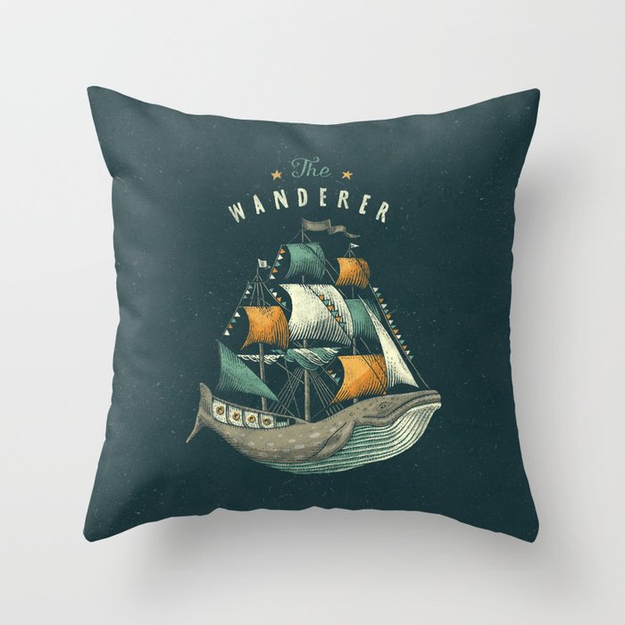 Whale | Petrol Grey Throw Pillow