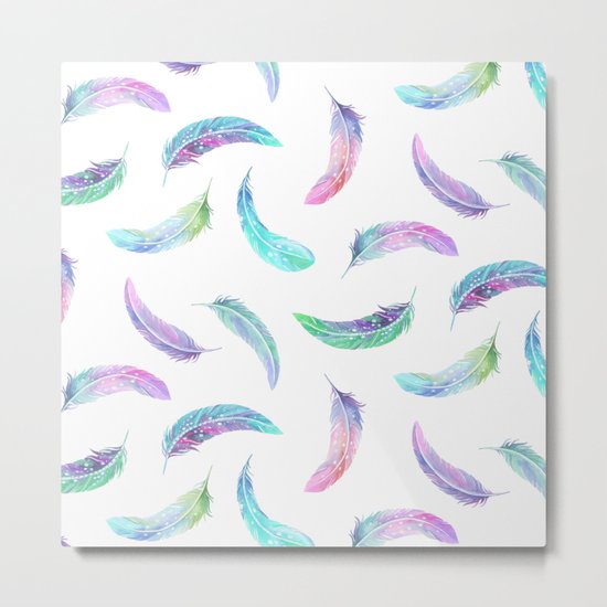 Fly Feather Pattern Metal Print