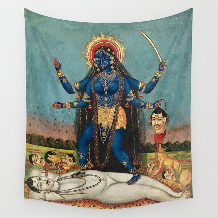 Hindu Destruction Goddess Kali 24 Wall Tapestry