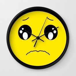Sad Emoji // GFTEmoji002 Wall Clock | Emoji, Smileys, Creative, Marks, Character, Ideogrammaticicons, Symbols, Emoticons, Colorful, Signs 