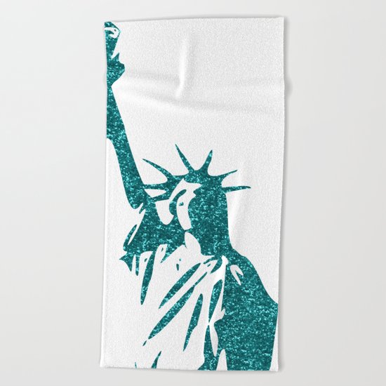 Statue of Glitter Beach Towel
