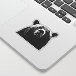 Black and white bear portrait Sticker