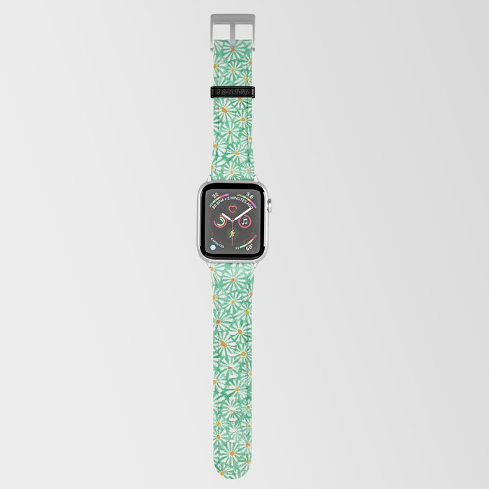 Heather Aster Tuquoise Watercolor Pattern by Robayre Apple Watch Band