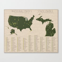 US National Parks - Michigan Canvas Print