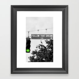Follow That Dream Parkway black and white inspirational photograph / art photography Framed Art Print