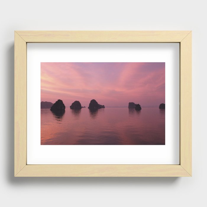 Halong Bay at Sunset Recessed Framed Print