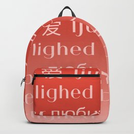 Love in All Languages Colorful Pink Gradient Backpack