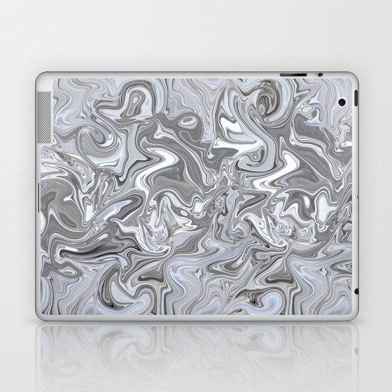 Elegant Blue Grey Marble Laptop & iPad Skin
