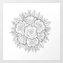 Rose Mandala  Art Print
